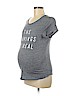 BeMaternity by Ingrid & Isabel 100% Cotton Gray Short Sleeve T-Shirt Size S - photo 1
