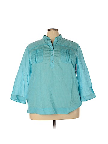 Talbots 3/4 Sleeve Button-Down Shirt (view 1)