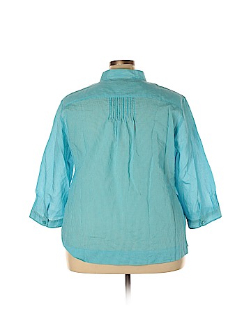 Talbots 3/4 Sleeve Button-Down Shirt (view 2)