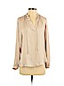 H&M 100% Polyester Tan Long Sleeve Blouse Size 2 - photo 1