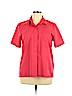 Foxcroft Red Short Sleeve Button-Down Shirt Size 16 - photo 1