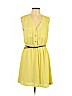 H&M 100% Polyester Yellow Casual Dress Size 10 - photo 1