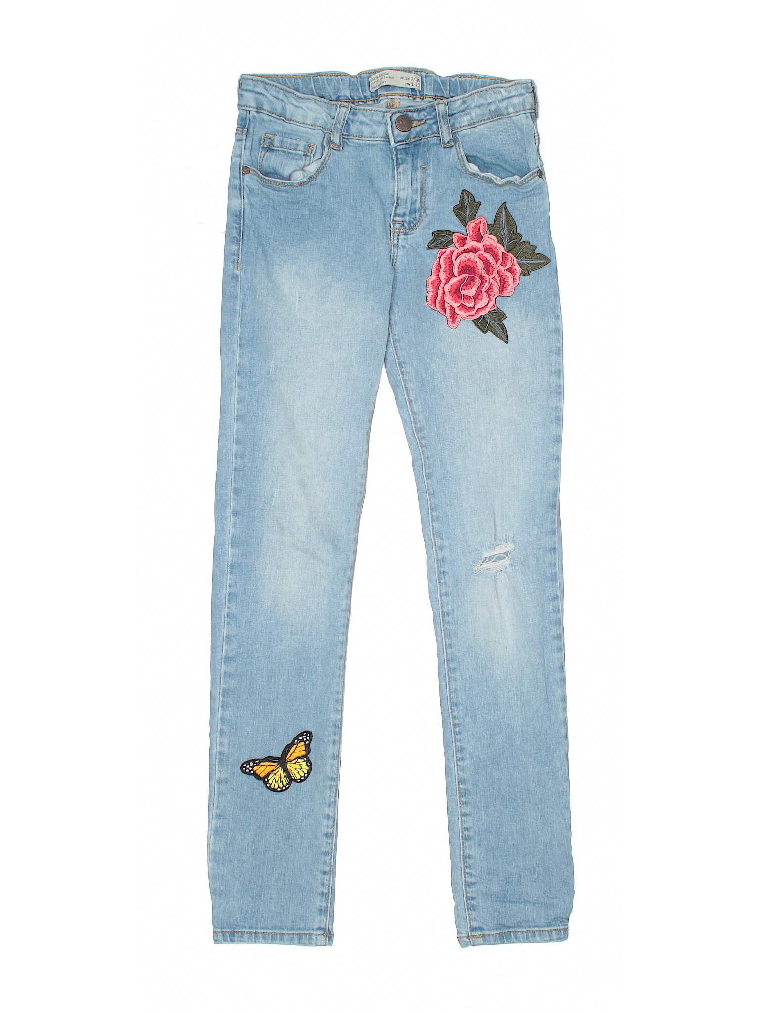 Zara Kids Girls Blue Jeans 9 Ebay
