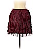 H&M 100% Polyester Burgundy Faux Leather Skirt Size 6 - photo 2