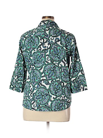 212 Collection 3/4 Sleeve Button-Down Shirt (view 2)