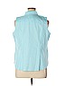 Talbots 100% Cotton Blue Sleeveless Button-Down Shirt Size 16W Petite - photo 2