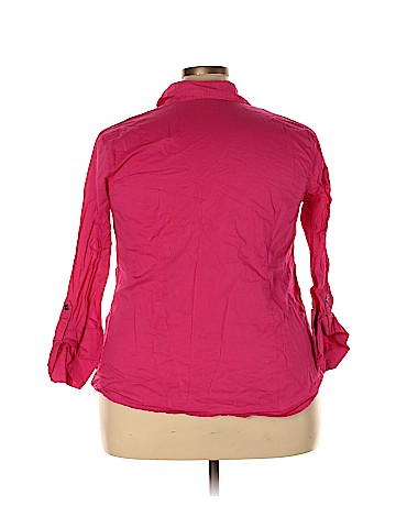 Faded Glory Plus 3/4 Sleeve Button-Down Shirt (view 2)