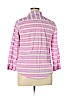 Lands' End 100% Cotton Purple 3/4 Sleeve Button-Down Shirt Size 14 - photo 2