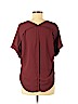 Lush 100% Polyester Burgundy Short Sleeve Blouse Size XS - photo 2