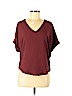 Lush 100% Polyester Burgundy Short Sleeve Blouse Size XS - photo 1