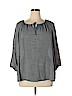 Fred David Blue 3/4 Sleeve Blouse Size 1X - photo 1