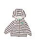 Carter's 100% Polyester Stripes Gray Zip Up Hoodie 3-6 MO / 6 MO - photo 1