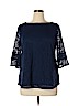 Roz & Ali Blue 3/4 Sleeve Top Size 1X - photo 1