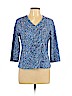 Hearts of Palm Woman Blue 3/4 Sleeve Top Size L (petite) - photo 1