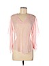 Tess 100% Silk Pink Long Sleeve Silk Top Size 6 - photo 1