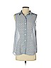H&M 100% Polyester Blue Sleeveless Blouse Size 4 - photo 1