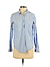 H&M 100% Cotton Blue Long Sleeve Button-Down Shirt Size 4 - photo 1