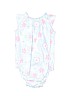 First Moments 100% Cotton Floral Blue Short Sleeve Onesie 6-9 MO / 9 MO - photo 2