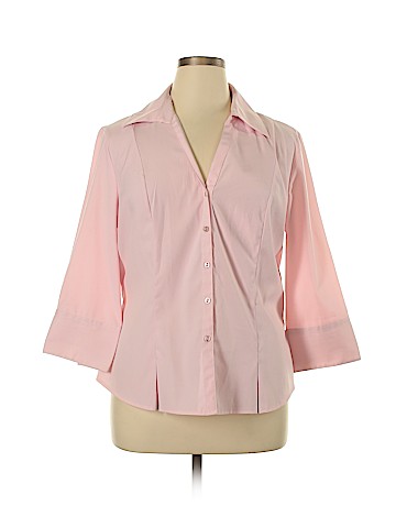Cato Plus 3/4 Sleeve Button-Down Shirt (view 1)