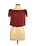 Full Tilt 100% Viscose Burgundy Short Sleeve Blouse Size M - photo 1