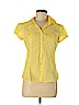 MICHAEL Michael Kors 100% Cotton Yellow Short Sleeve Button-Down Shirt Size 6 - photo 1