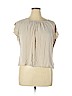 LC Lauren Conrad 100% Rayon Tan Short Sleeve Blouse Size XL - photo 1