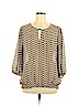 Chico's 100% Polyester Tan 3/4 Sleeve Blouse Size XL (3) - photo 1