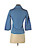 Iz Byer Blue 3/4 Sleeve Button-Down Shirt Size S - photo 2