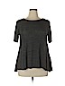 Assorted Brands Gray Short Sleeve Top Size 1X - photo 1
