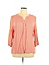 Anne Carson 100% Rayon Orange 3/4 Sleeve Blouse Size XL - photo 1