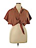Pomelo Brown Short Sleeve Blouse Size XXL - photo 1