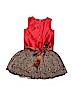 So La Vita 100% Polyester Animal Print Color Block Red Special Occasion Dress Size 4T - photo 2