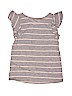 Justice 100% Polyester Hearts Stripes Graphic Gray Short Sleeve Top Size 12 - photo 2