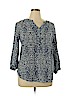 grand & greene 100% Rayon Blue 3/4 Sleeve Blouse Size XL - photo 1