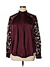 Worthington 100% Polyester Burgundy Long Sleeve Blouse Size XL - photo 1