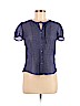 Ann Taylor LOFT 100% Polyester Blue Short Sleeve Blouse Size 6 (petite) - photo 1