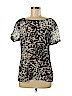 Walter 100% Silk Black Short Sleeve Silk Top Size 8 - photo 1