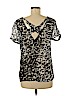 Walter 100% Silk Black Short Sleeve Silk Top Size 8 - photo 2