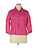 Talbots 100% Linen Pink Short Sleeve Button-Down Shirt Size 14 - photo 1
