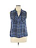 Rock & Republic 100% Rayon Blue Sleeveless Button-Down Shirt Size XL - photo 1