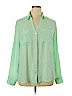 Express 100% Polyester Green Long Sleeve Blouse Size XL - photo 1
