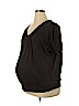 Duo Maternity Brown Short Sleeve Blouse Size XL - photo 1