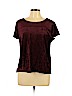 City Streets 100% Polyester Burgundy Short Sleeve Top Size L - photo 1