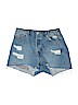 H&M 100% Cotton Blue Denim Shorts Size 14 - photo 1
