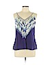 Chelsea Flower 100% Silk Purple Sleeveless Silk Top Size L - photo 1