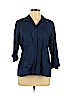 Lafayette 148 New York 100% Linen Blue 3/4 Sleeve Blouse Size 10 - photo 1