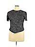 Papell Boutique Evening 100% Silk Black Short Sleeve Silk Top Size XL - photo 1