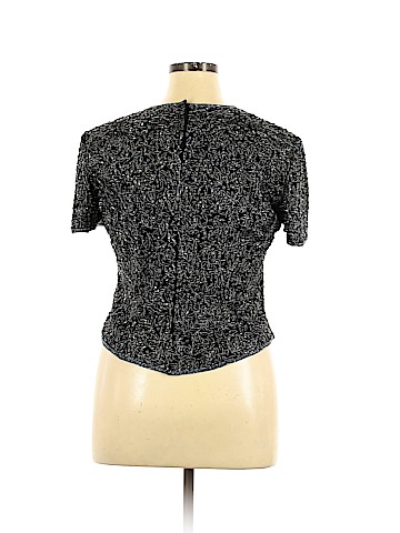 Papell Boutique Evening Short Sleeve Silk Top (view 2)