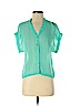 Charlotte Russe 100% Polyester Teal Short Sleeve Blouse Size S - photo 1