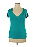 Nicole by Nicole Miller Blue Short Sleeve Top Size XL - photo 1